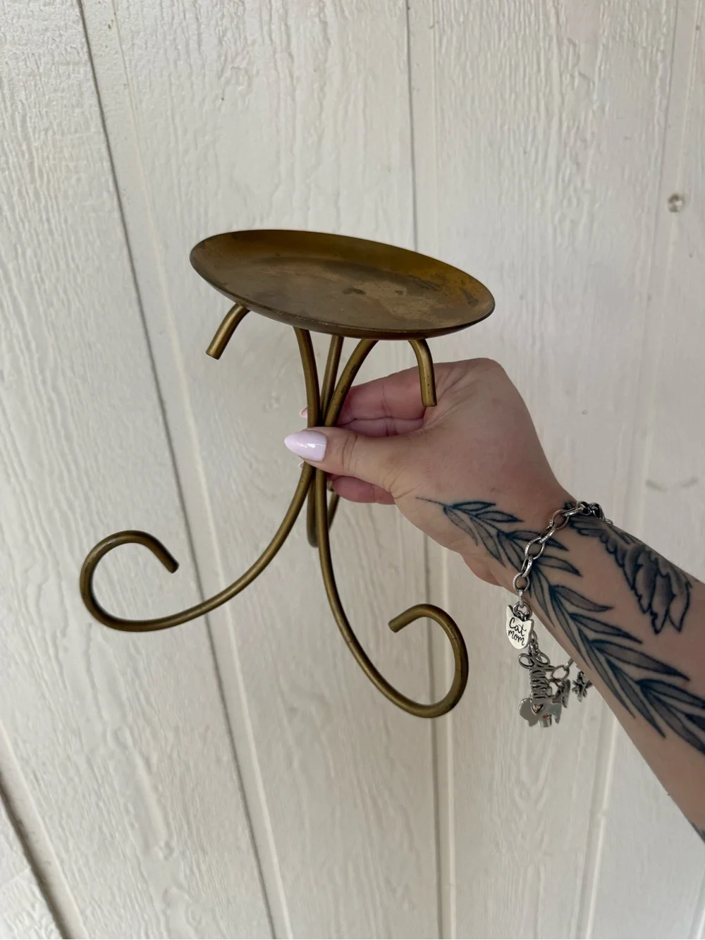 Gold Metal Candle Pillar Holder